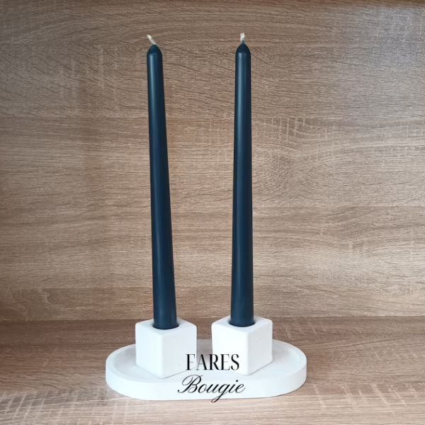 Bougie longue 25cm noir set de 2