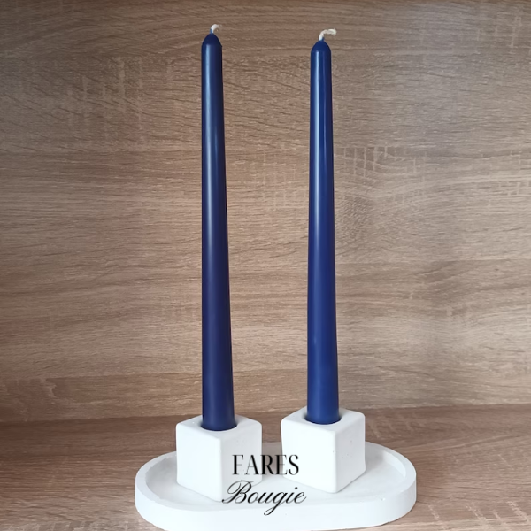 Bougie longue 25cm Blue Marine set de 2