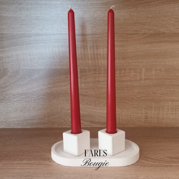 Bougie longue 25cm Rouge set de 2
