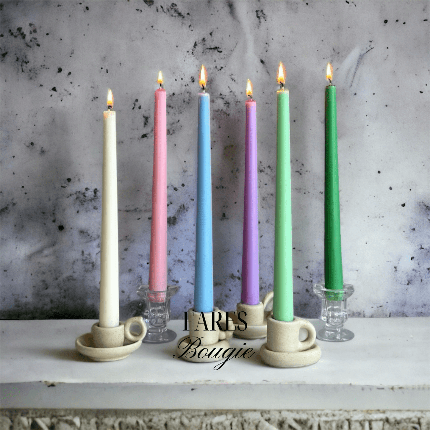 Bougie longue 25cm en multi Couleurs