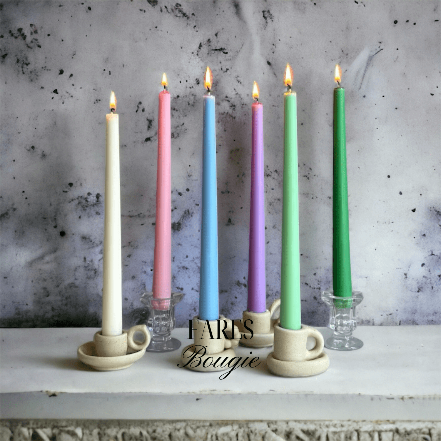 Bougie longue 25cm en multi Couleurs
