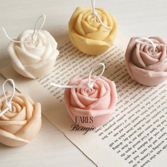 Bougie fleur multicouleur