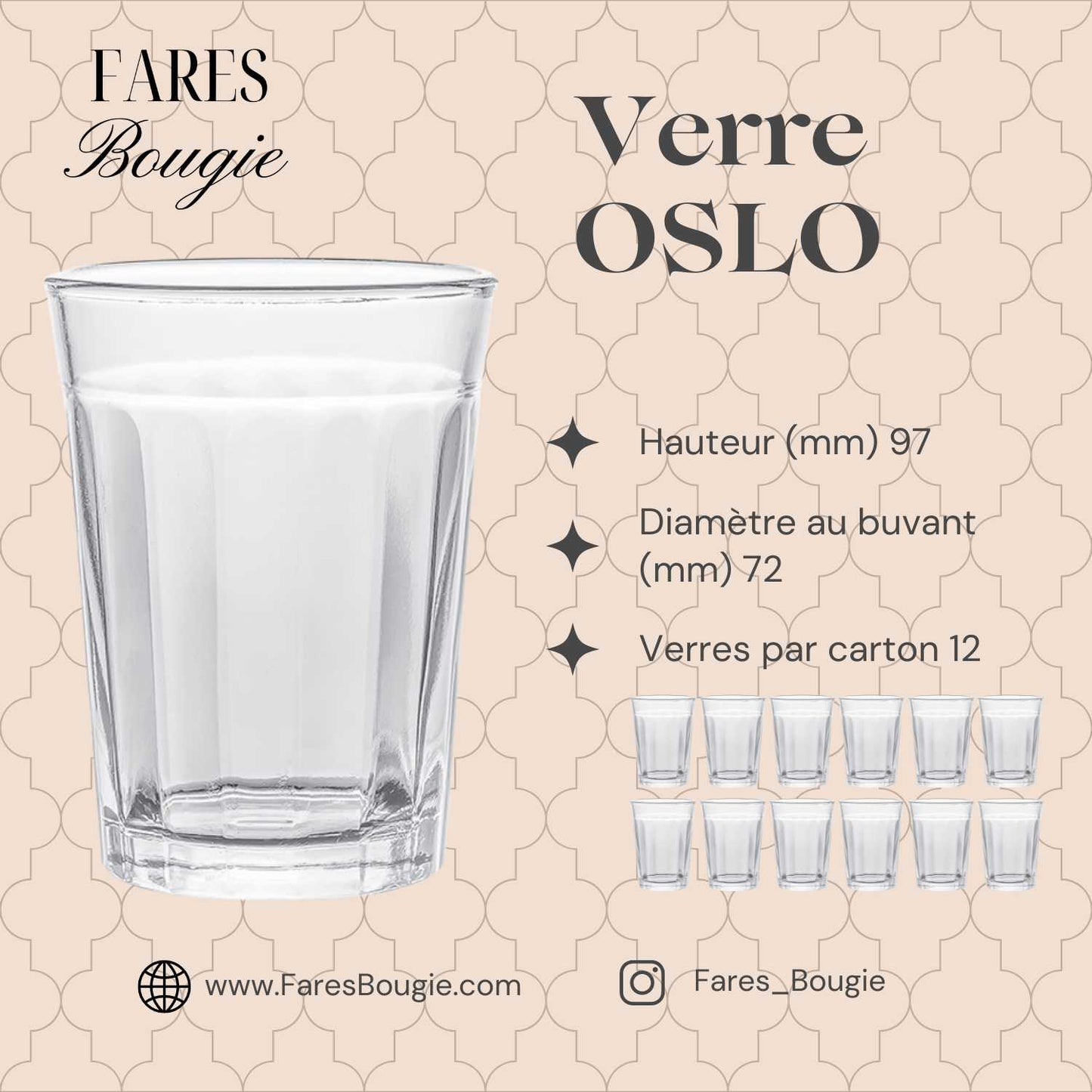 Bougie en verre Restaurant / evenement