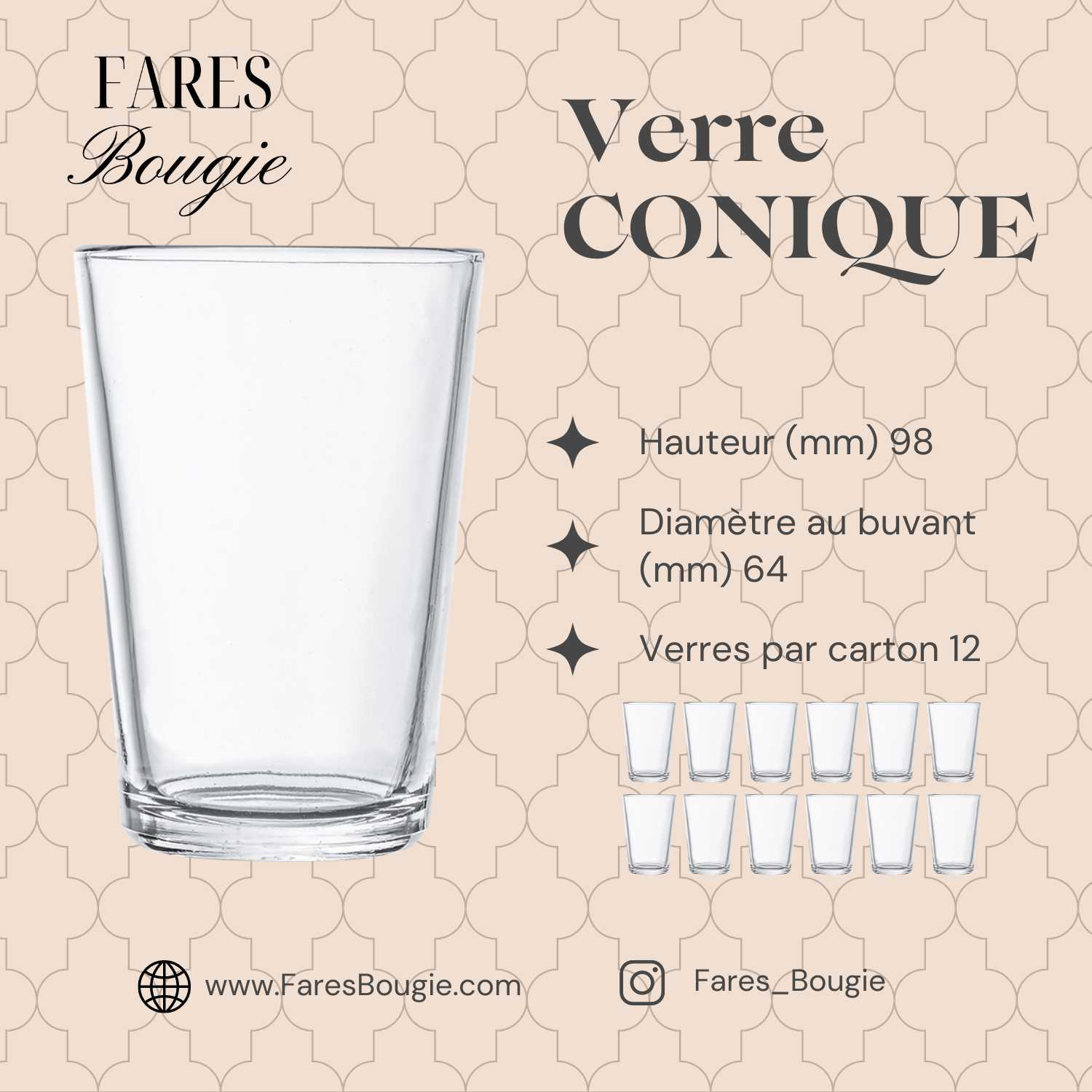 Bougie en verre Restaurant / evenement