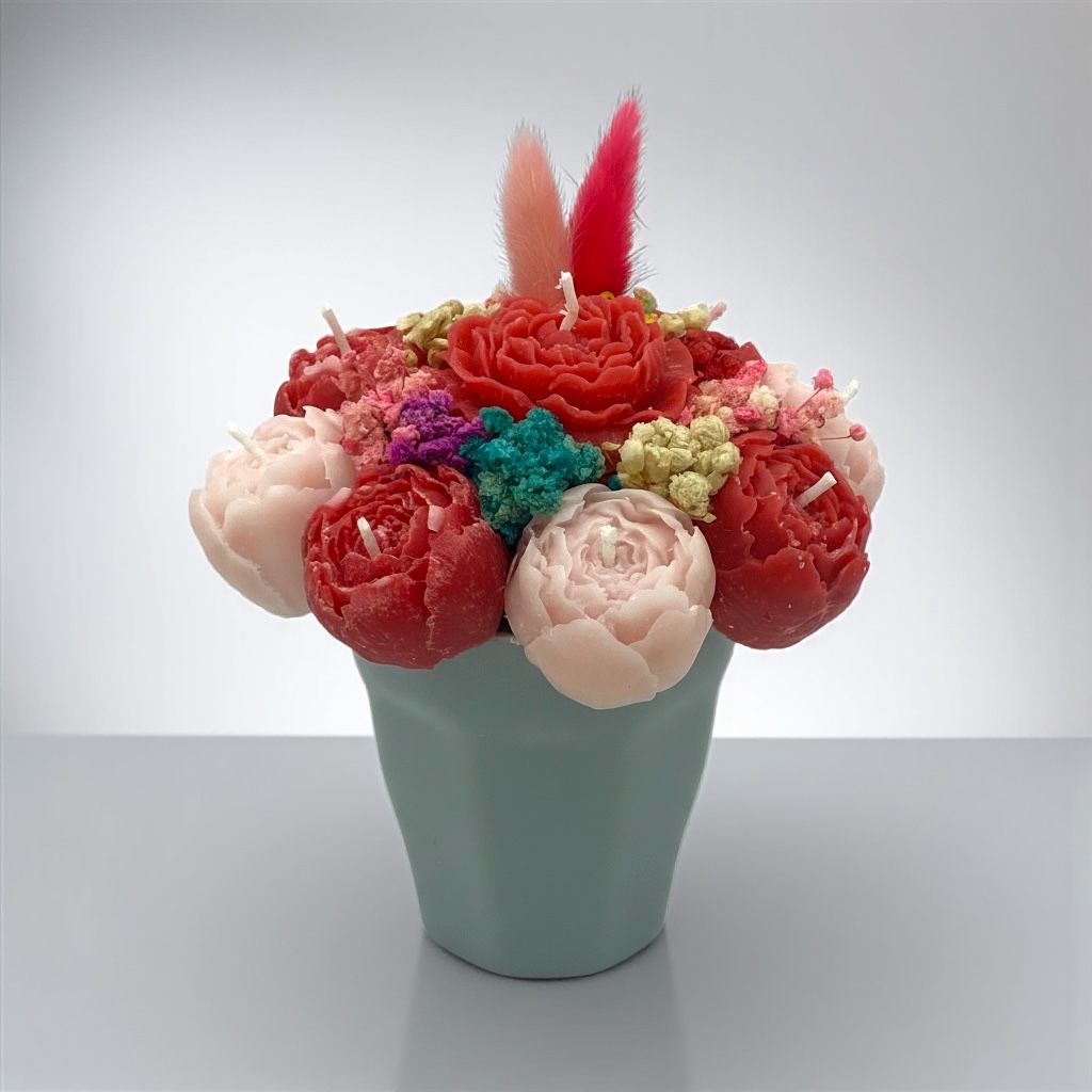 Bouquet de Bougies Artisanales – Élégance Florale